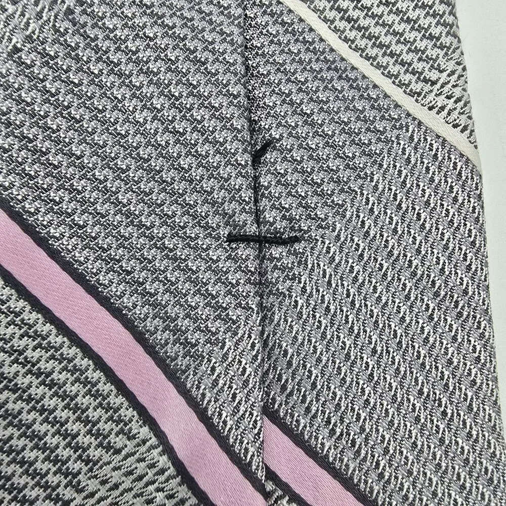 Necktie Mens Vintage DKNY Tie, Grey Pink 100% Silk, measurement are 56 by 3 inch